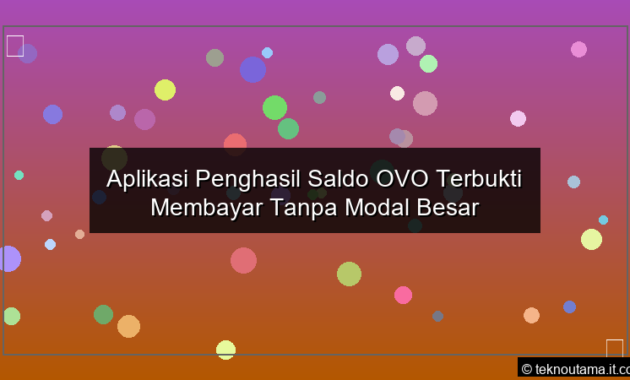 infografis Aplikasi Penghasil Saldo OVO Terbukti Membayar Tanpa Modal Besar